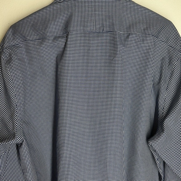 Twillory SafeCotton Navy/White Gingham Button Down Long Sleeve 17 34/35 Tailored - Picture 8 of 16